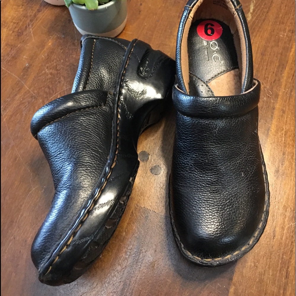 B.O.C Black Leather Clogs NWOT